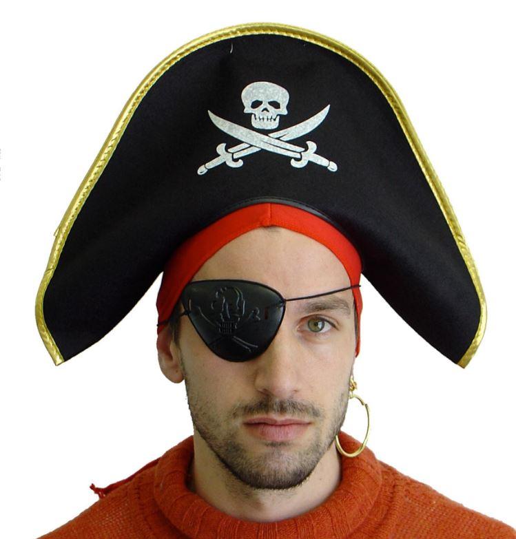 Pirate Hat Felt Gold Trim