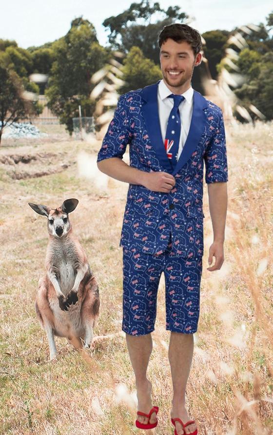 Costume Adult Shorts Suit Australian Flag