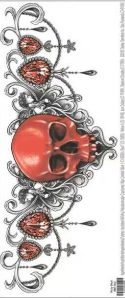 Temporary Collar Bone Tattoo Ruby Red Skull Fx Tinsley