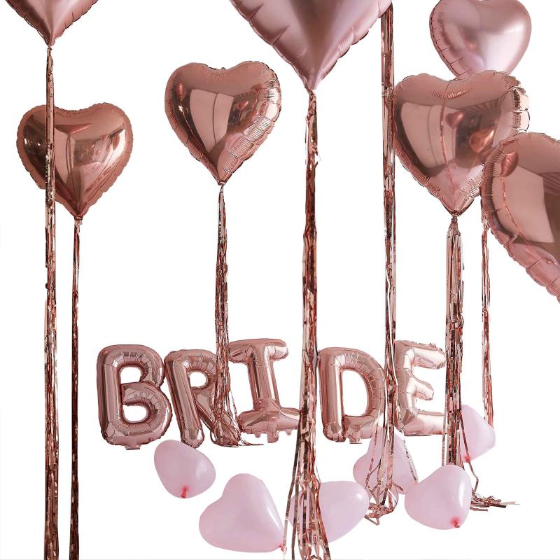 Room Decorating Kit With Balloons Hens Night/Bride To Be Rose Gold