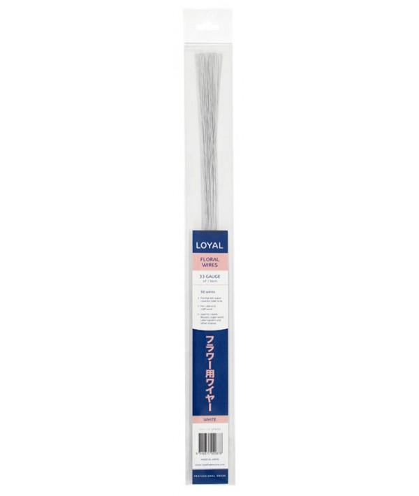 Florist Flower Wire 33 Gauge White Pk 50