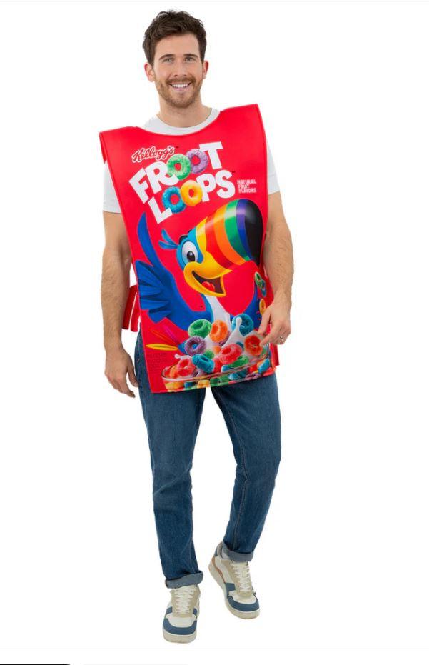 Costume Adult Kellogs Food Fruit Loops Cereal Box Tabard