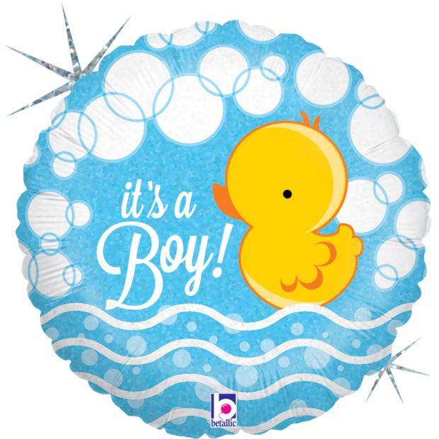 Balloon Foil 45cm Baby Boy Ducky - Last Chance Buy