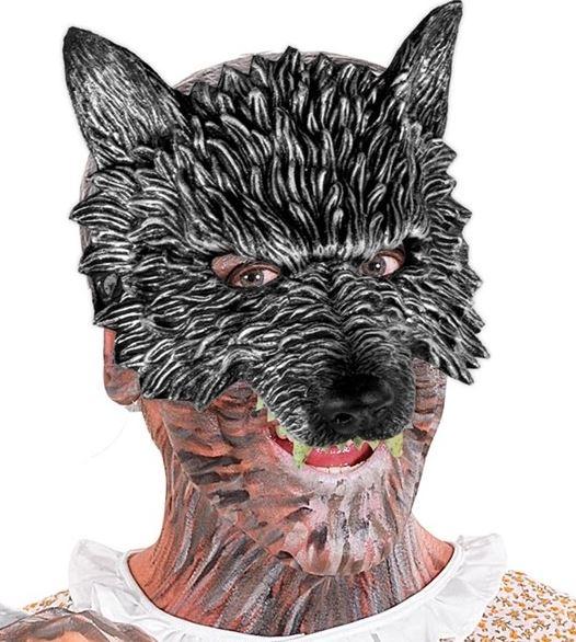 Animal Costume Mask Wolf/Werewolf Grey Chinless