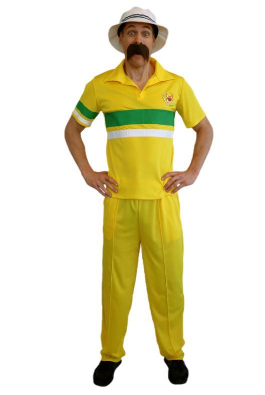 Costume Adult 80s Cricketer Yellow