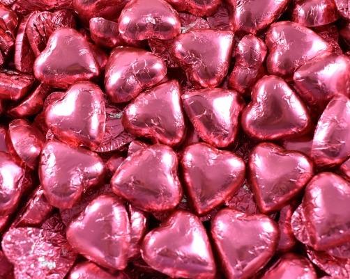 Chocolate Hearts Pink 250g