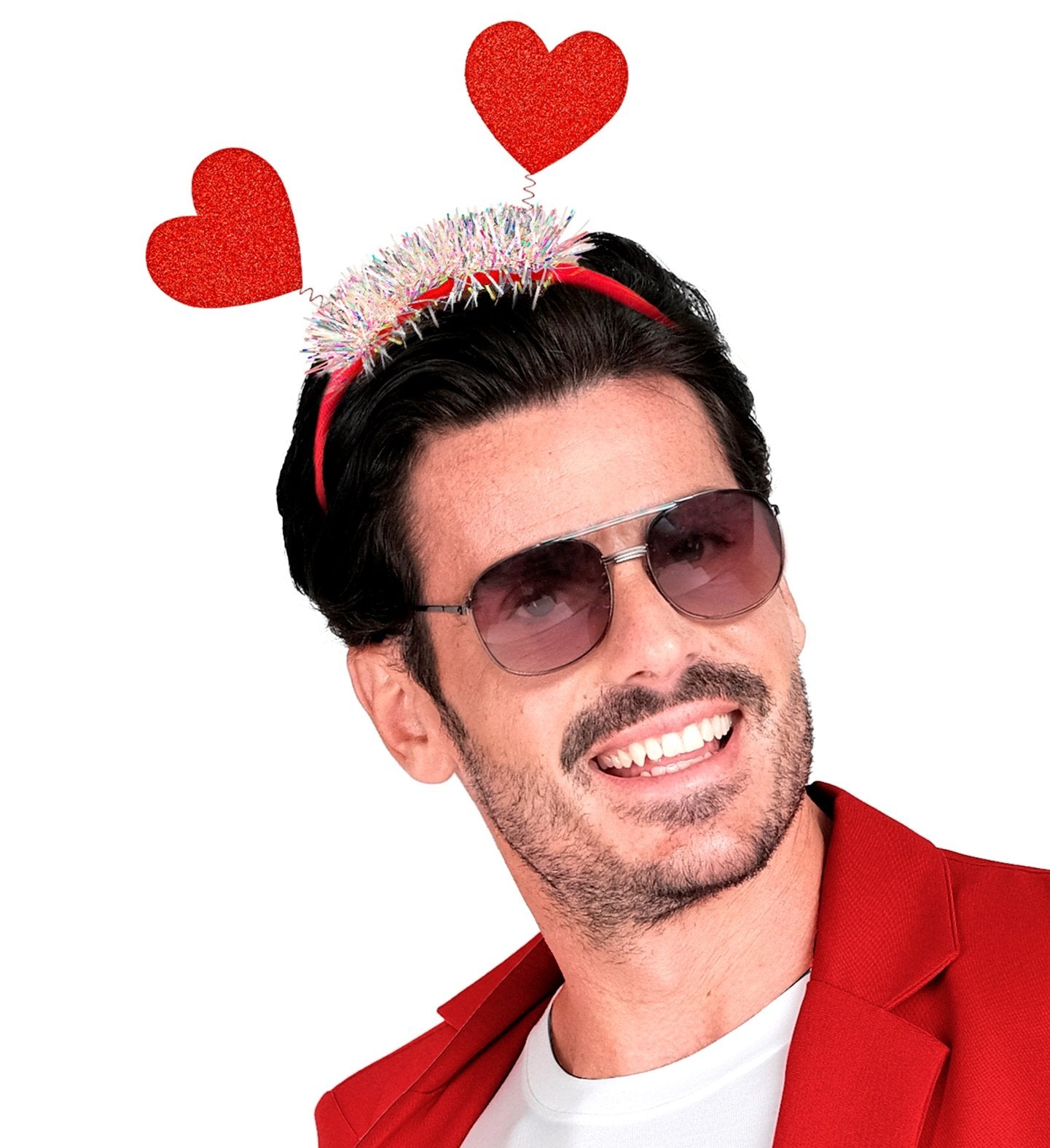 Costume Accessory Headband Boppers With Red Glitter Hearts Valentines Love