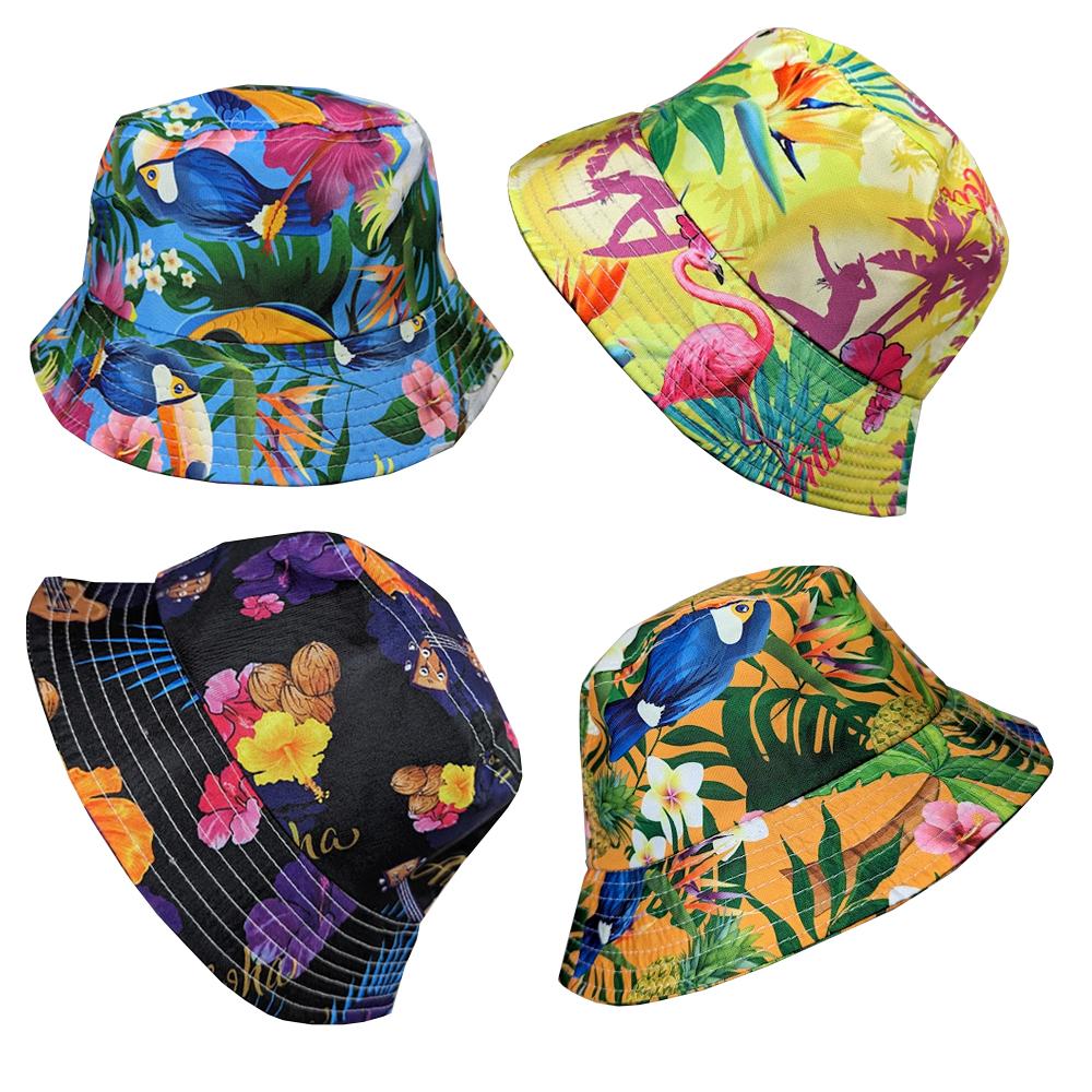 Hat Bucket Hat Hawaiian Tropical Colourful Assorted Styles