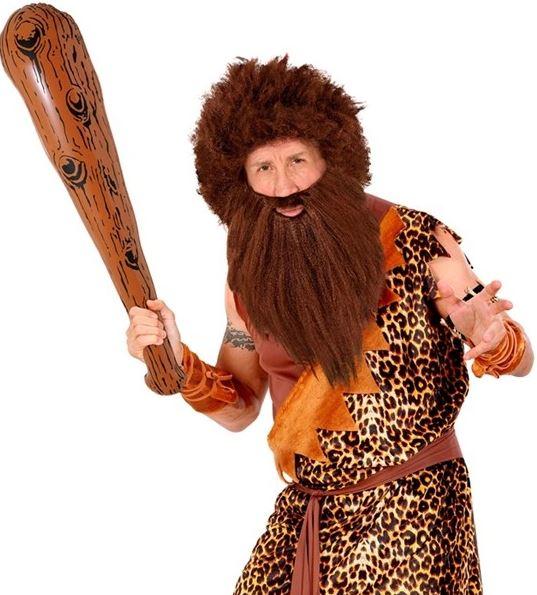 Wig and Beard Brown Prehistoric Caveman Costume Accessory
