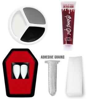 Dracula/Vampire Makeup Set Teeth Face Paint Blood & Sponge
