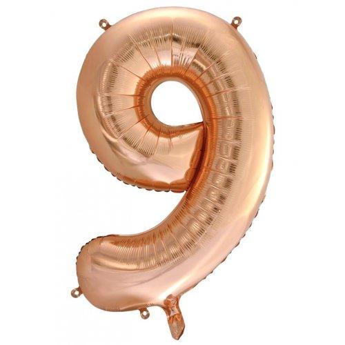 Balloon Foil Megaloon Number 9 Rose Gold 86cm