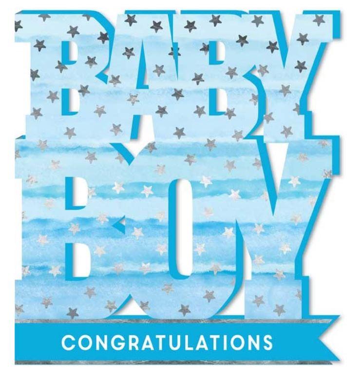 Big Moment Greeting Card Baby Boy Congratulations