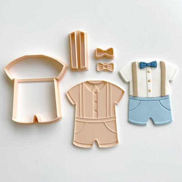 Baby Boy Outfit Cookie/Biscuit Cutter and Embosser Set (Little Biskut)