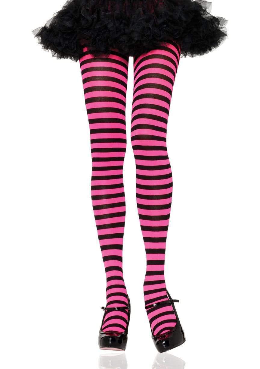 Pantyhose/Stocking Black/Pink Striped