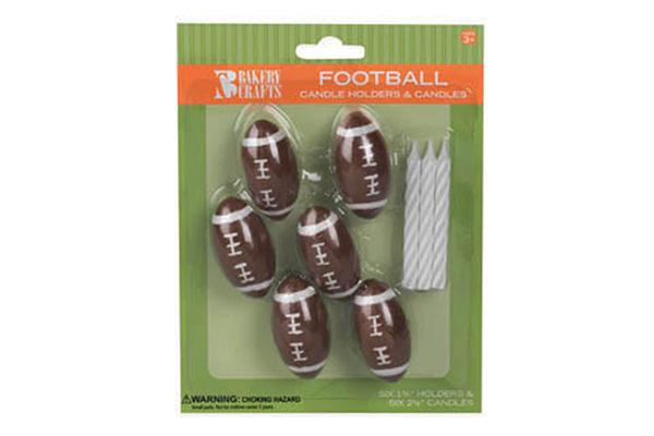 Candles & Birthday Cake Toppers Sport Rugby League Footballs Holders Pk/6