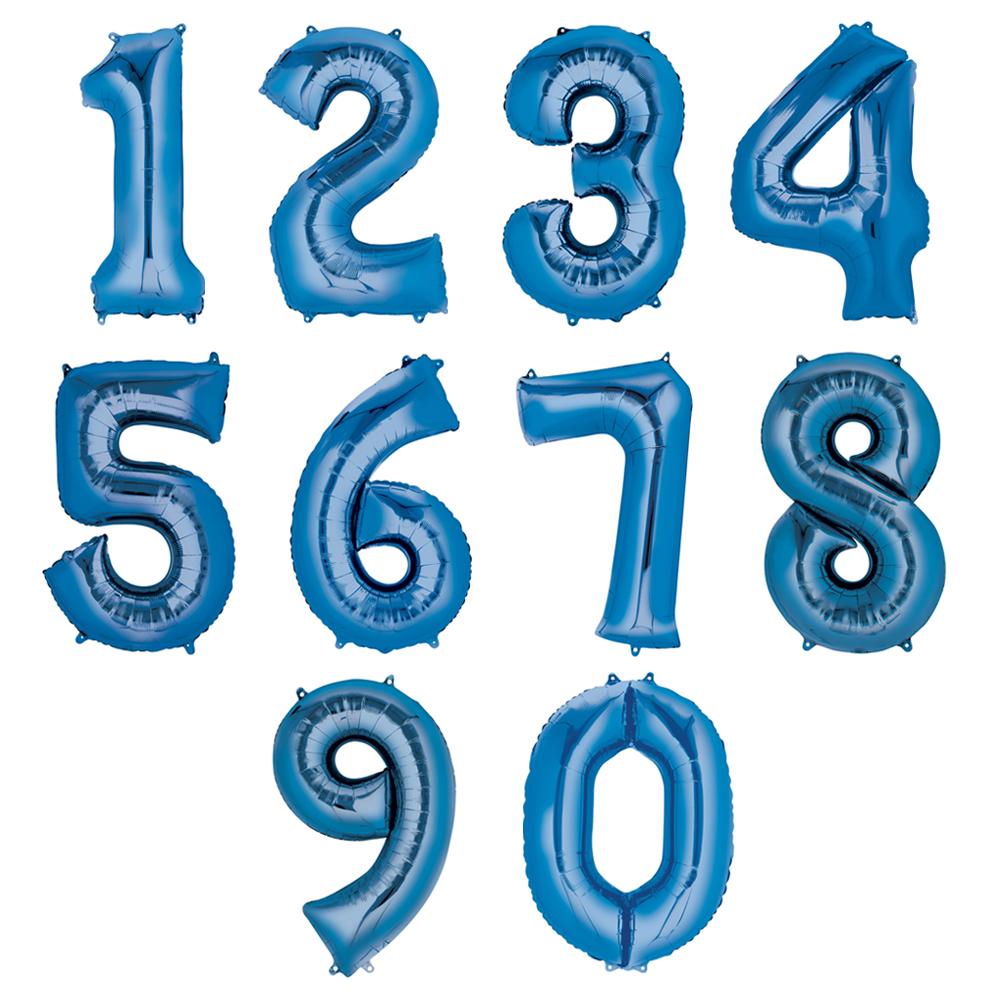 Balloon Foil Number 4 Blue 40cm