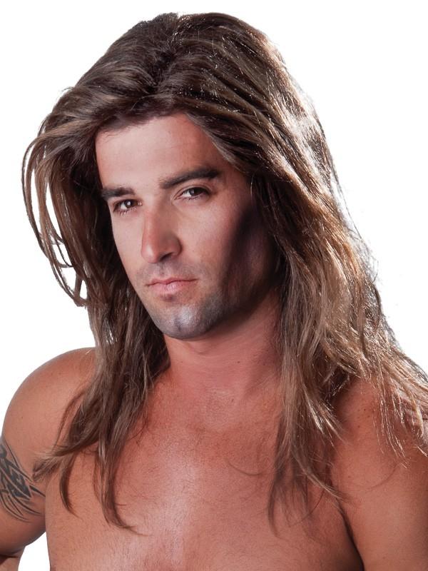 Wig Fabio Long Brown Straight Costume Accessory