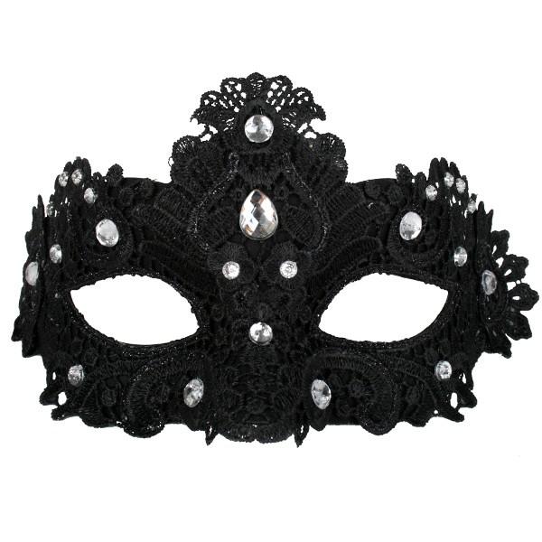 Mask Eye Crystal Lace Black