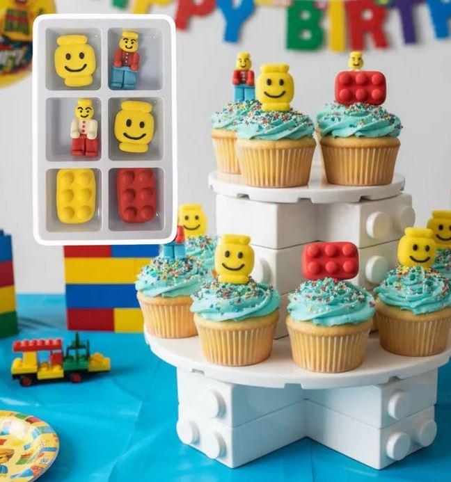 Edible Icing Decorations Lego Pk/6