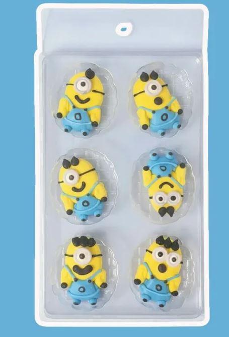 Edible Icing Decorations Minions Pk/6