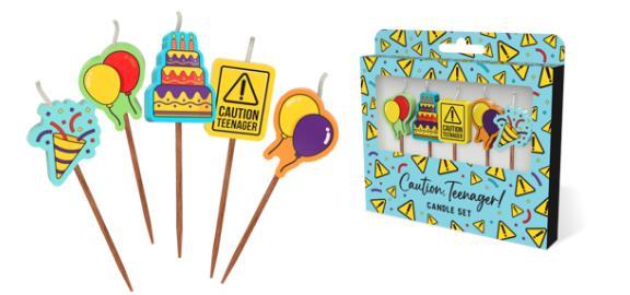 Candle Novelty Caution Teenager (13th Birthday Thirteenth) Pick Pk/5