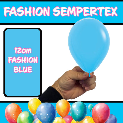 Latex Balloon 12cm Fashion Blue Pk 100