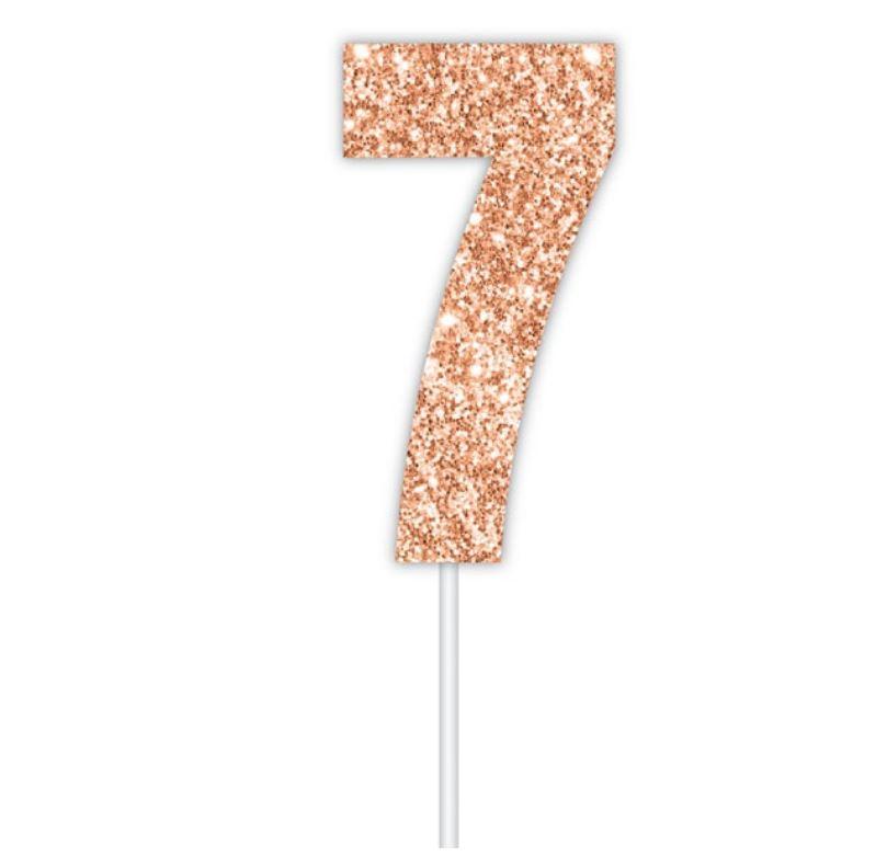 Cake Topper Budget Number 7 Rose Gold