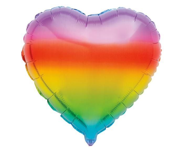 Balloon Foil 45cm Foil Rainbow Heart - Last Chance Buy