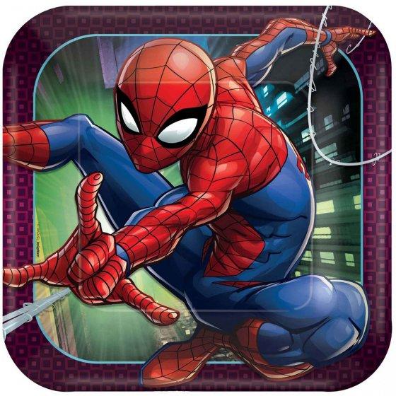 Spiderman Webbed Plates Paper Square 23cm Pk/8