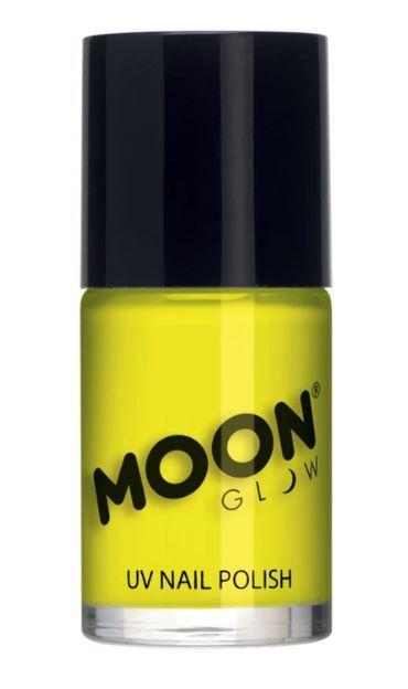 Neon UV Nail Polish Yellow 14mL Moon Glow Cosmetics (1980s)