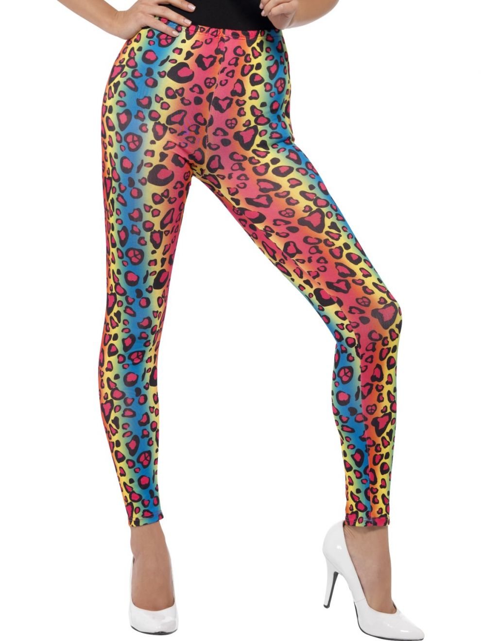 Neon Leopard Animal Print Leggings/Tights 1980s