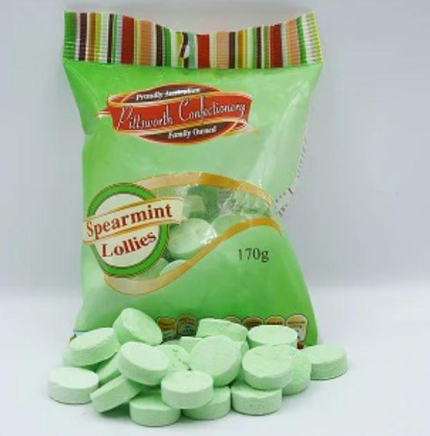 Confectionery Lollies Spearmint Buttons 170g Pittsworth Confectionery
