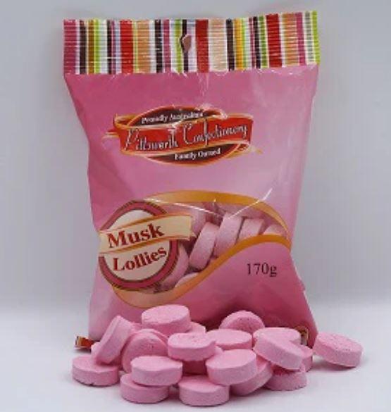 Confectionery Lollies Musk Buttons 170g Pittsworth Confectionery