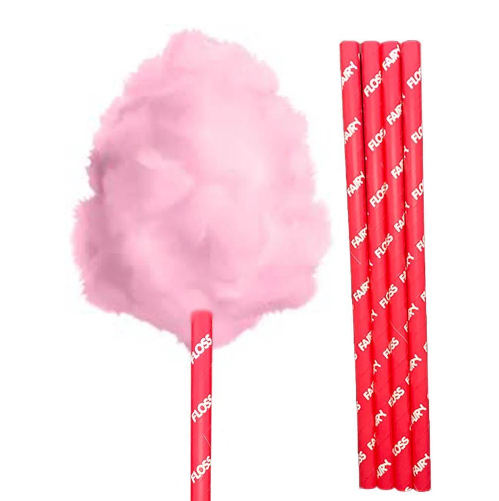 Fairy Floss Straws Red Pack 100 30cm Long x 12mm Diameter