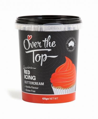 Buttercream Icing Red 425g Over The Top Cake Decorating