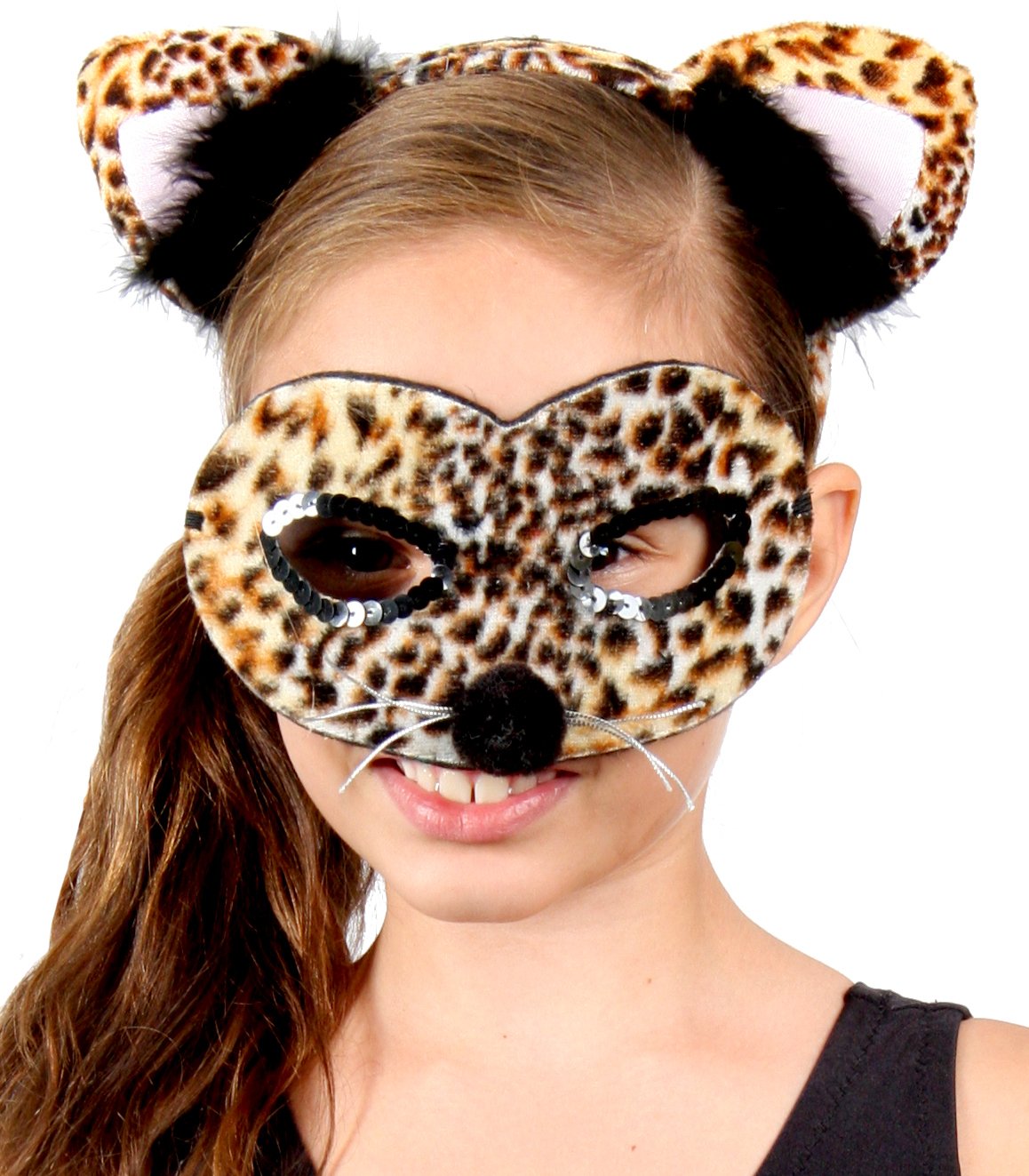 Animal Costume Headband & Mask Set Leopard (Cat)
