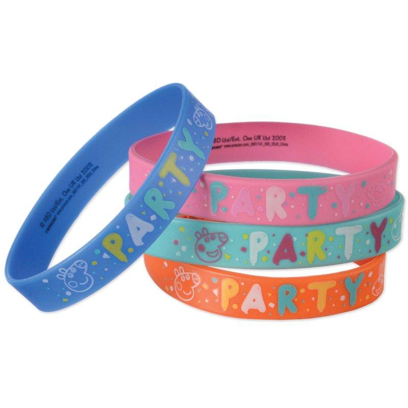 Peppa Pig Confetti Rubber Bracelet Favours Pk/4