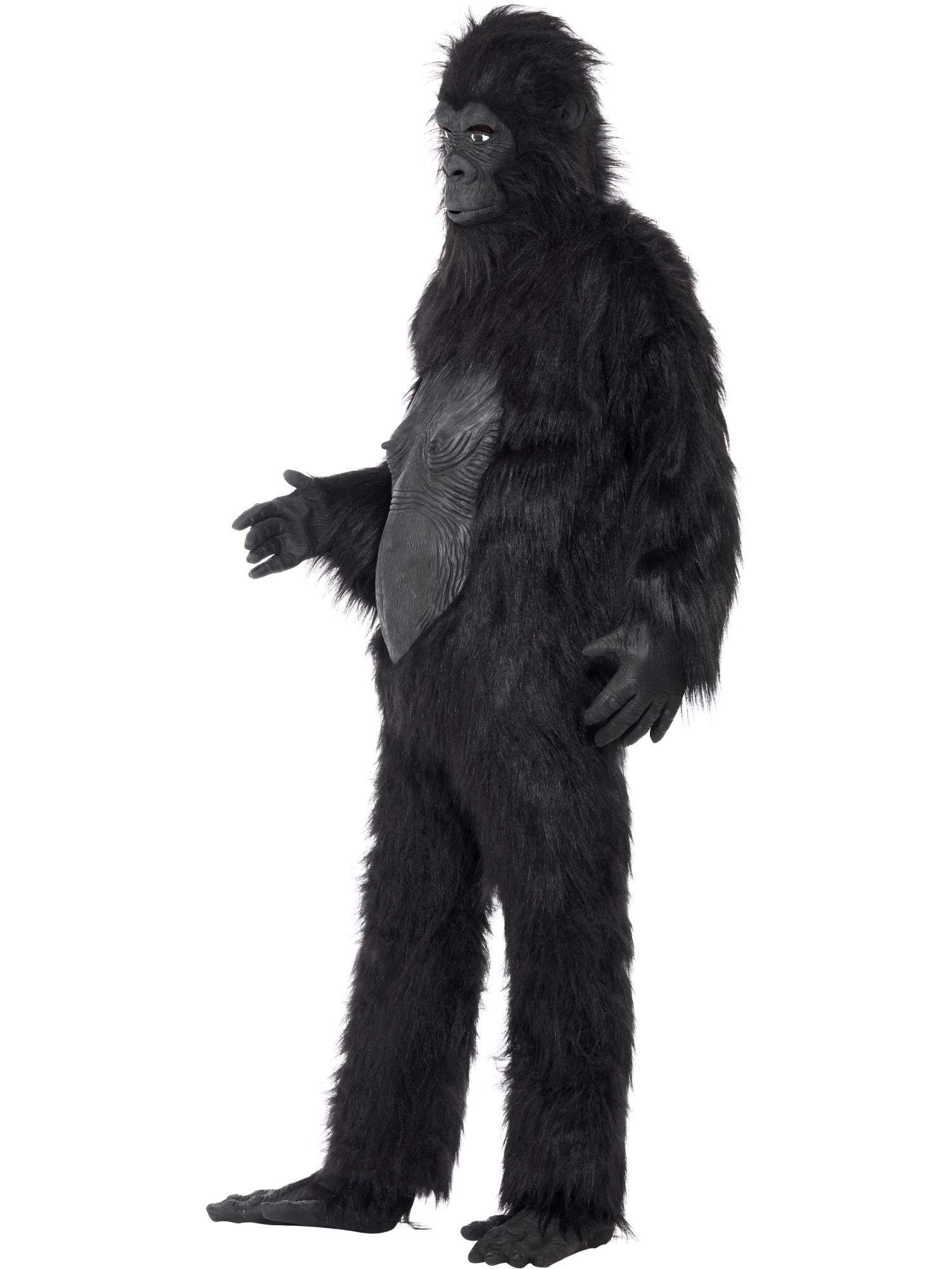 Costume Gorilla Black One Size W/ Mask, Hands And Feet Deluxe