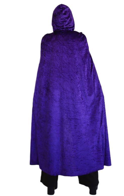 Cape With Hood Velvet Purple Long Halloween Style