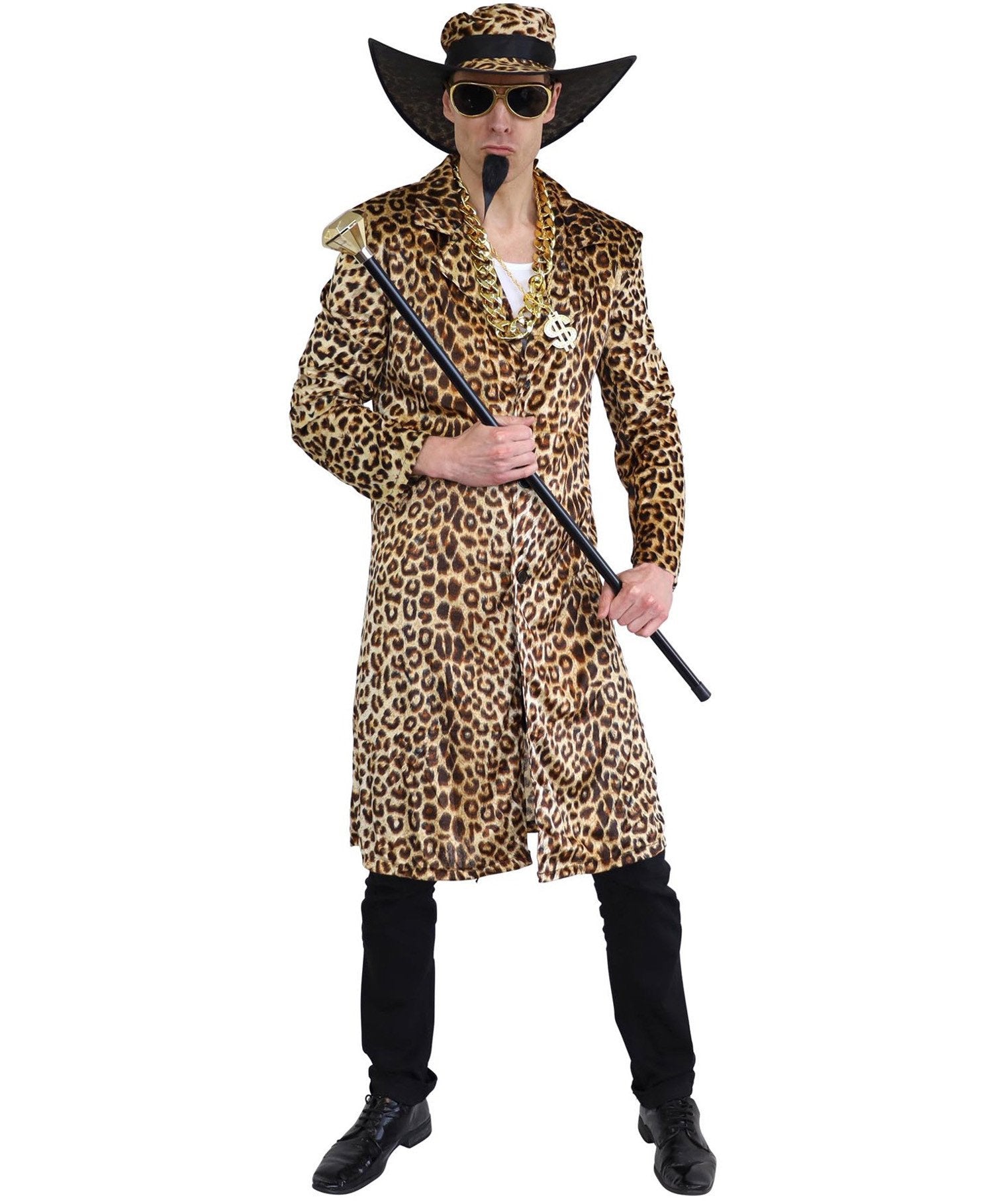 Costume Adult Funky Leopard Skin Pimp Coat/Hat