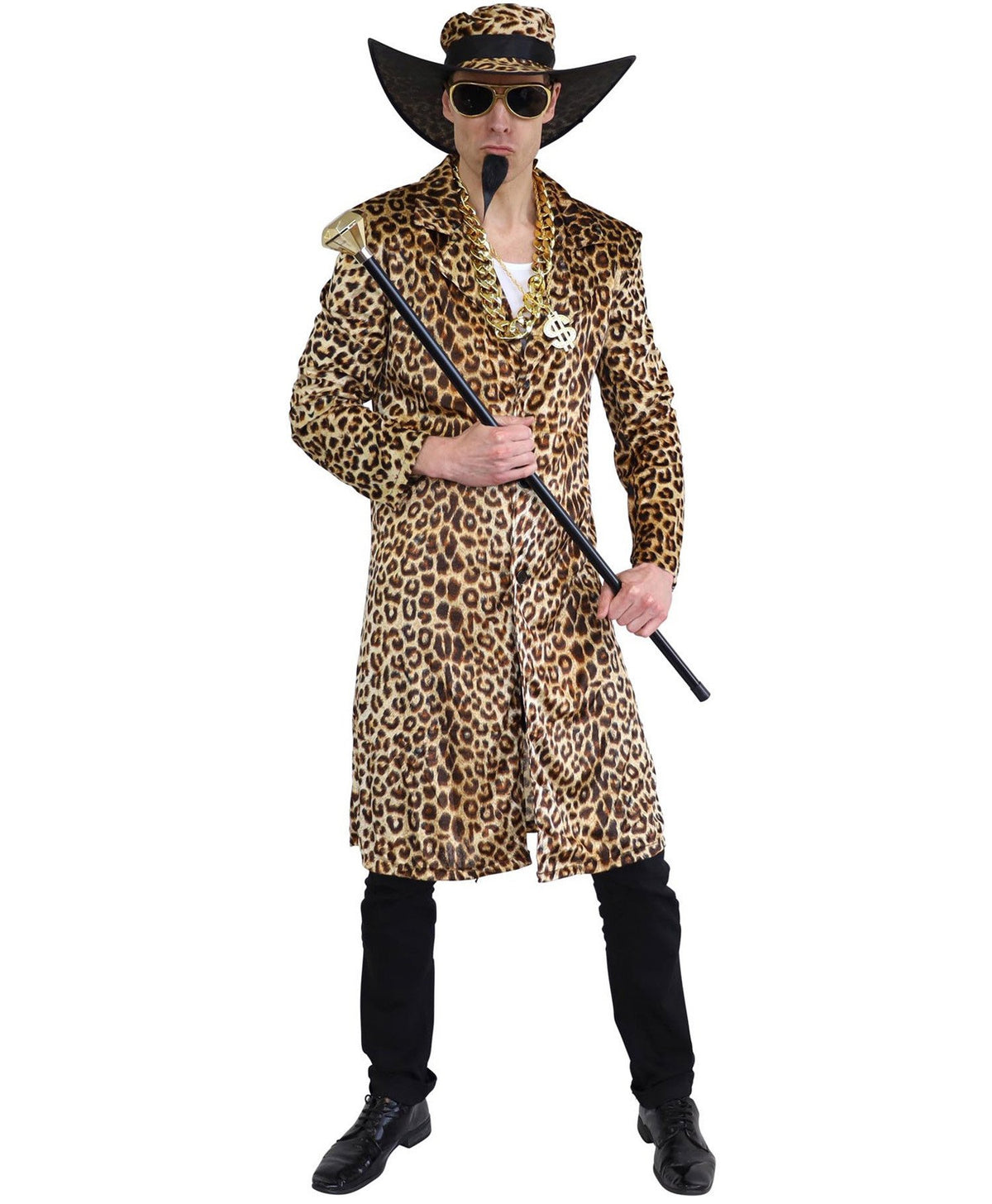 Costume Adult Funky Leopard Skin Pimp Coat/Hat