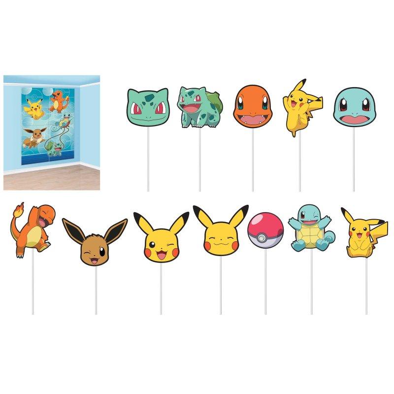 Pokemon Scene Setter Banner with Photo Props 16 Pieces