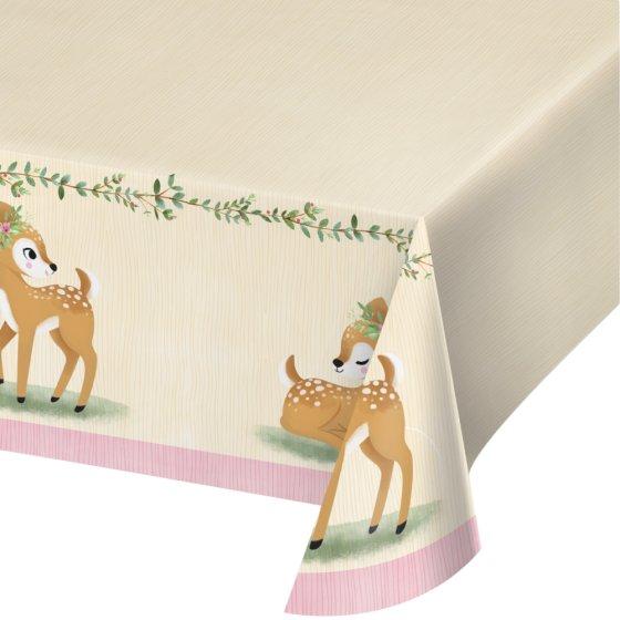 Deer Little One Paper Tablecloth 137cm x 259cm 1st Birthday