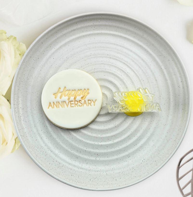 Happy Anniversary Cookie/Biscuit Cutter Embosser 60mm