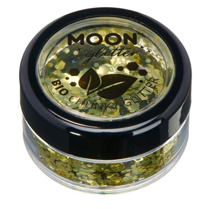 Chunky Glitter Biodegradable Gold Moon Glitter Moon Cosmetics