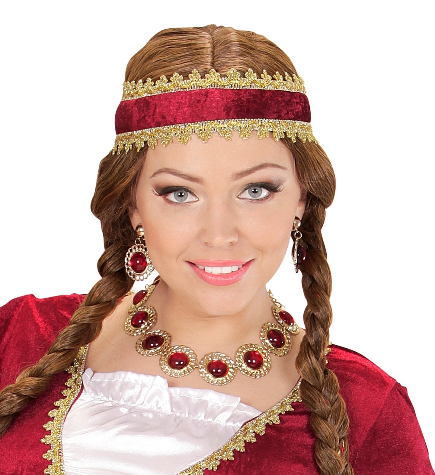 Costume Jewels Renaissance/Medieval Royalty Queen Set With Red Gems