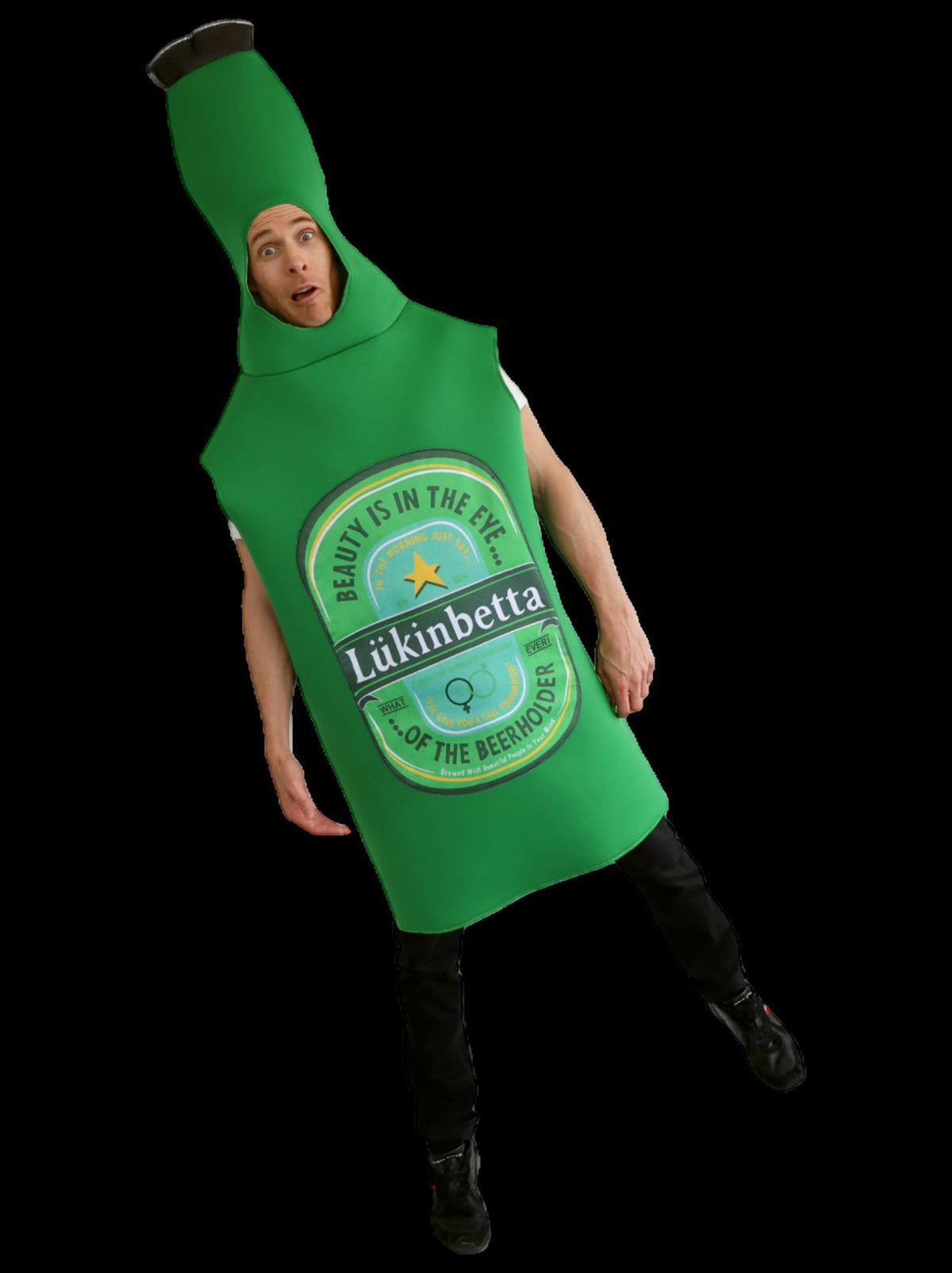 Costume Adult Lukinbetta Green Beer Bottle One Size