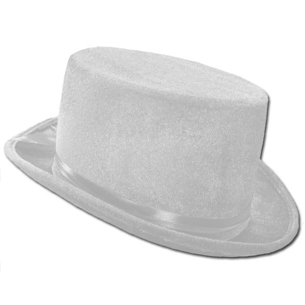 Hat Top Velvet White 13cm High