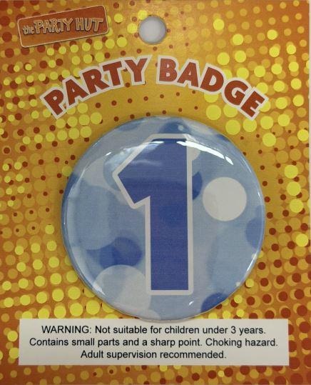 Badge First Birthday Blue 6cm
