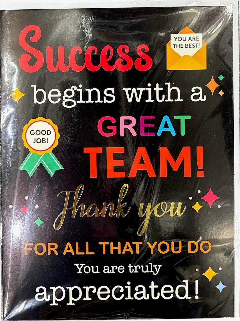 Mega Jumbo Greeting Card Team Work Thankyou You Are Appreciated